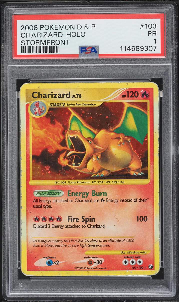 2008 Pokemon Diamond & Pearl Stormfront Holo Charizard #103 PSA 1 PR