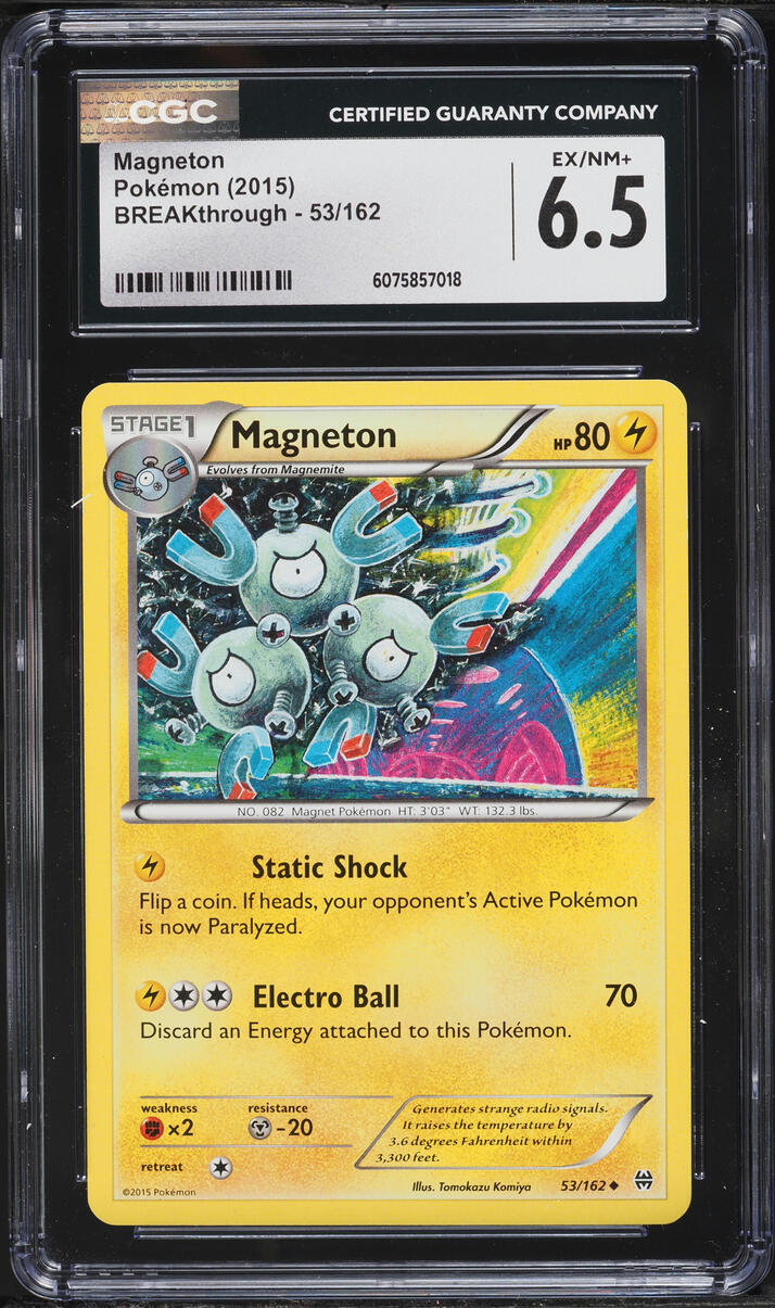 2015 Pokemon BREAKthrough Magneton #53 CGC 6.5 EXMT+