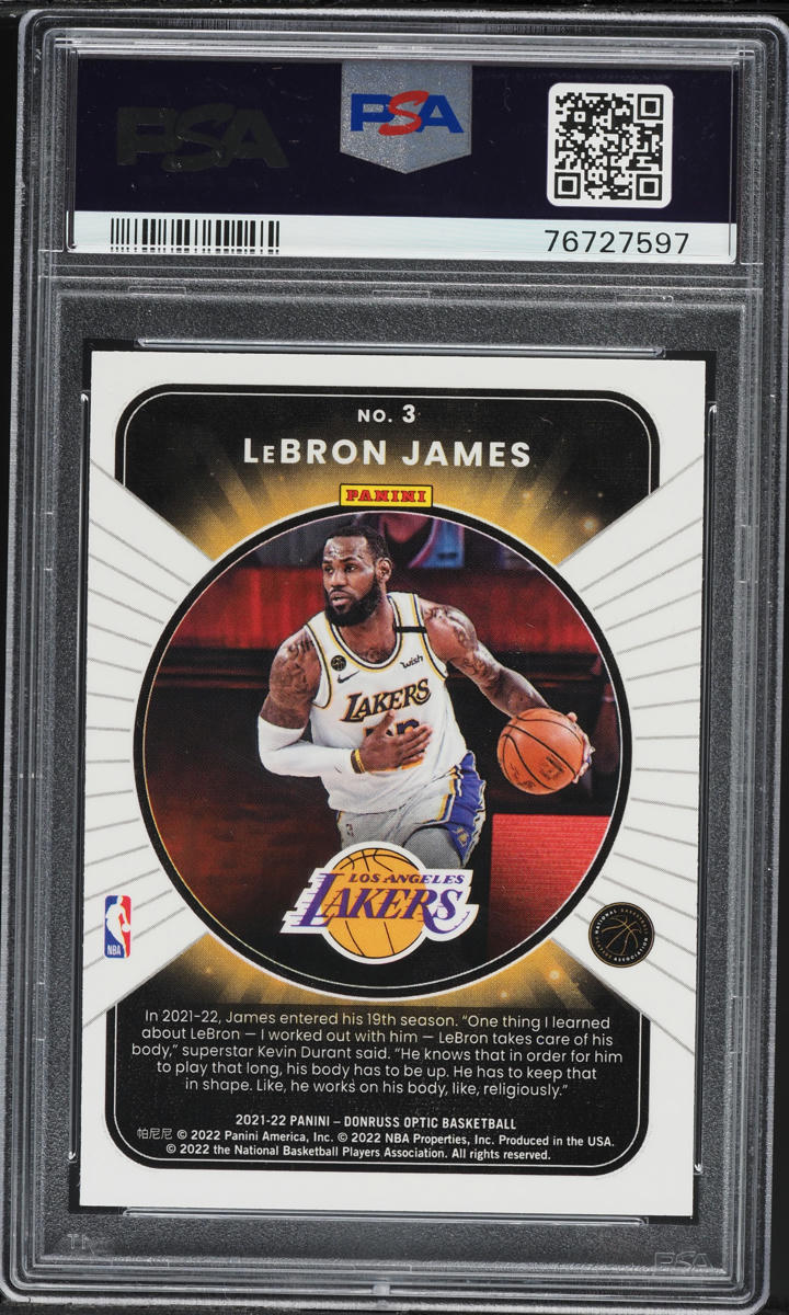 2021 Donruss Optic Winner Stays LeBron James #3 PSA 9 MINT