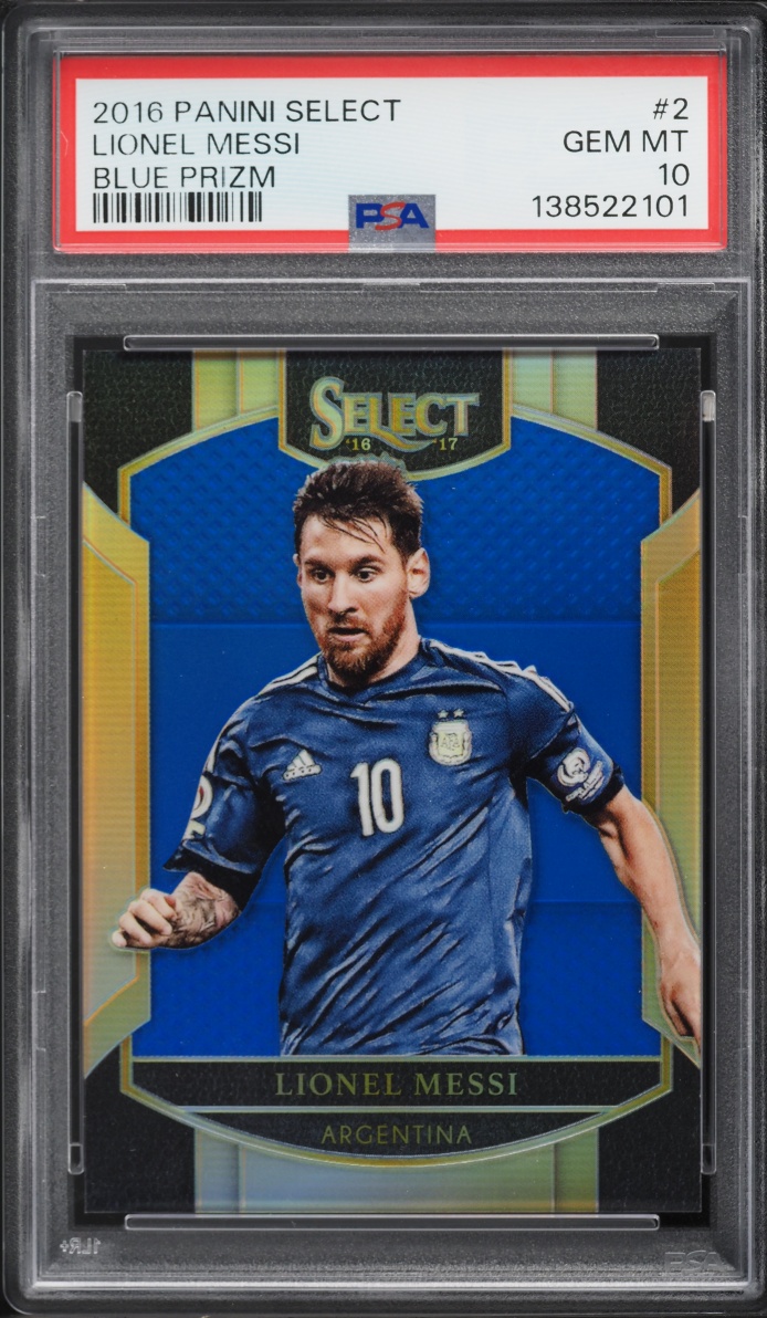2016 Select Blue Prizm Lionel Messi /299 #2 PSA 10 GEM MINT