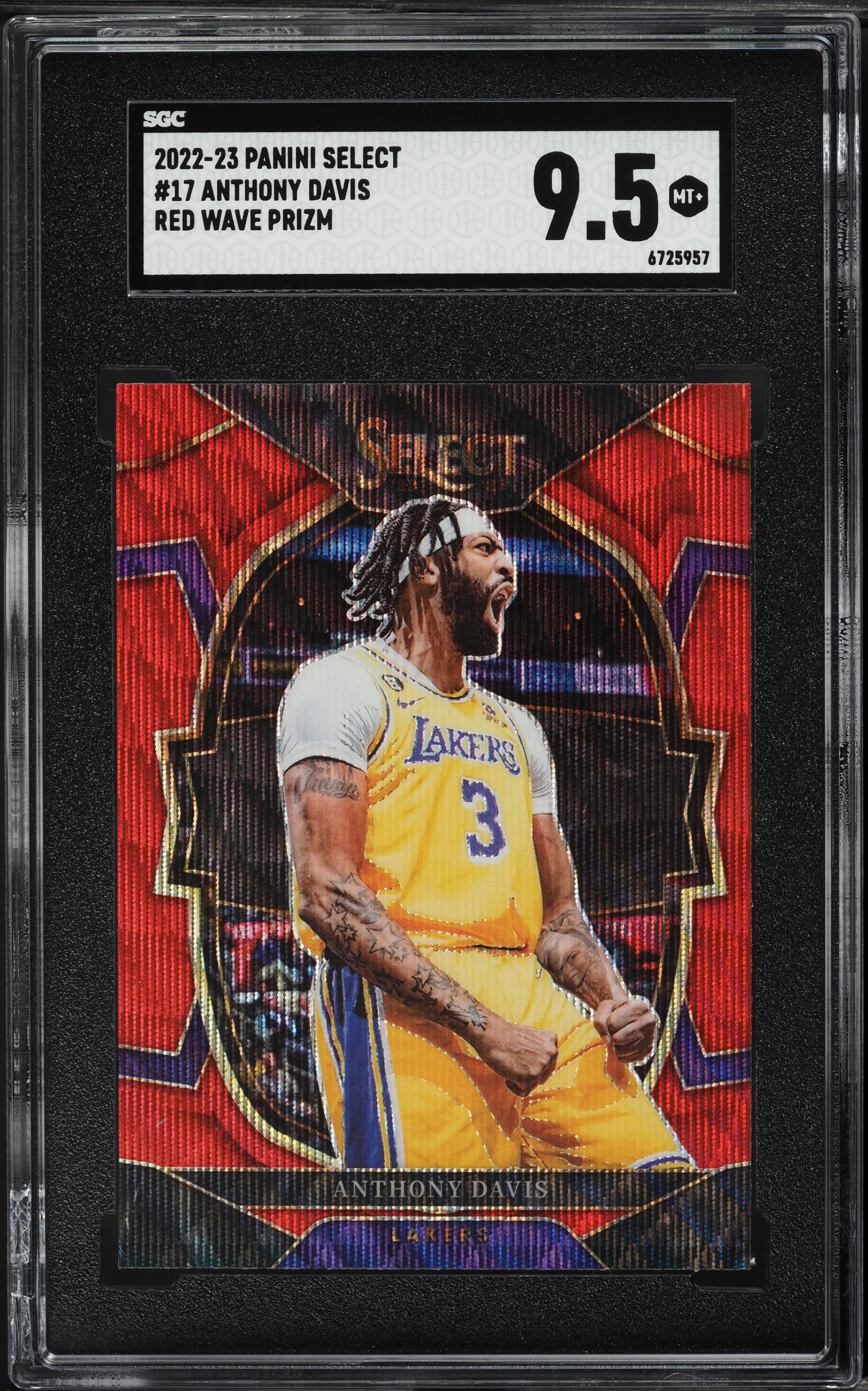 2022 Select Concourse Red Wave Prizm Anthony Davis #17 SGC