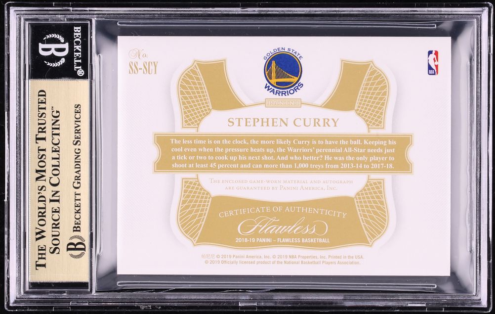 2018 Panini Flawless Star Swatch Stephen Curry PATCH AUTO