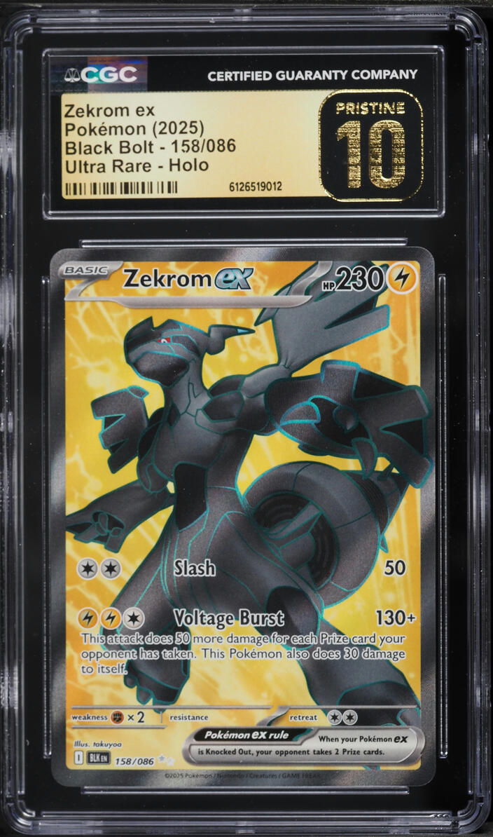 2025 Pokemon Scarlet & Violet Black Bolt Full Art Zekrom EX #158 CGC 10 PRISTINE