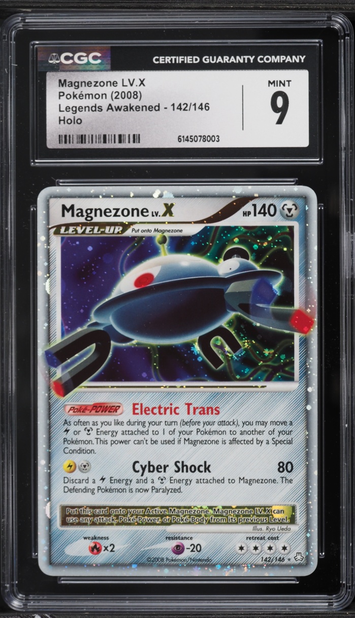 2008 Pokemon DP Legends Awakened Holo Magnezone LV.X #142 CGC 9 MINT
