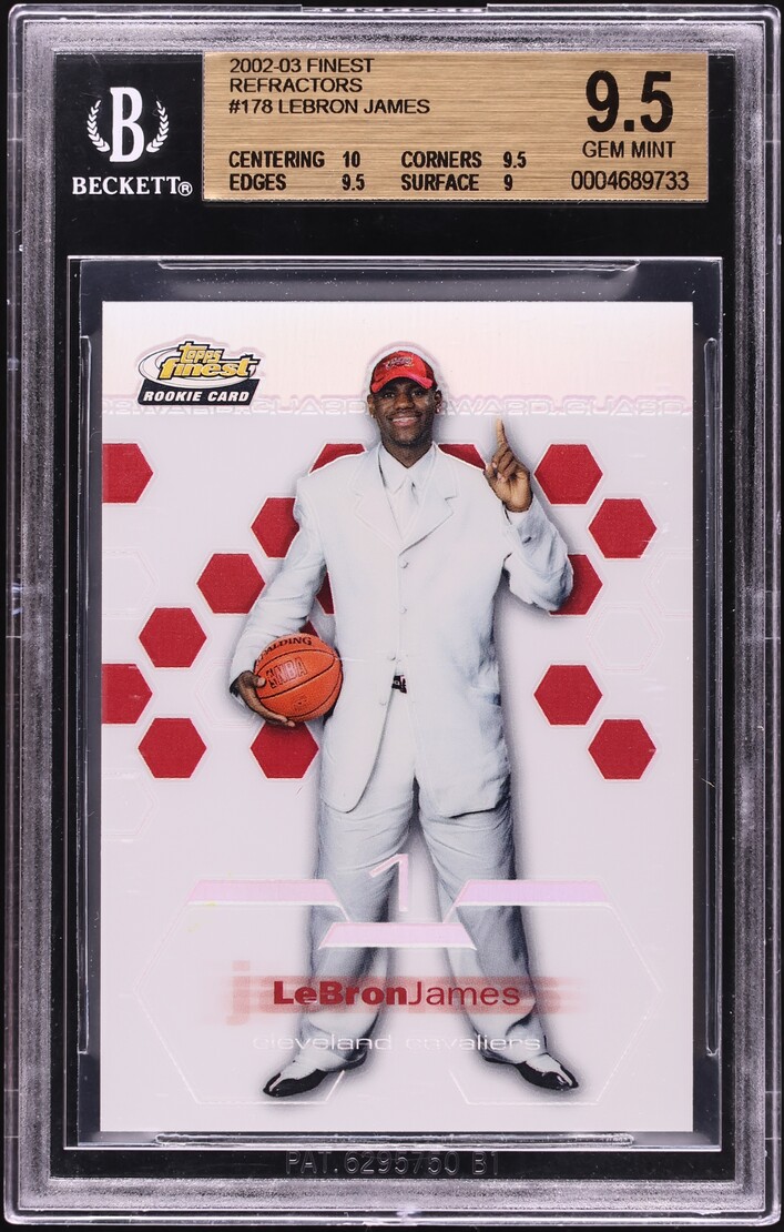 2002 Finest Refractor LeBron James ROOKIE /250 #178 BGS 9.5 GEM