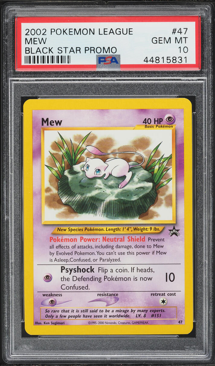 2002 Pokemon League Black Star Promo Mew #47 PSA 10 GEM MINT