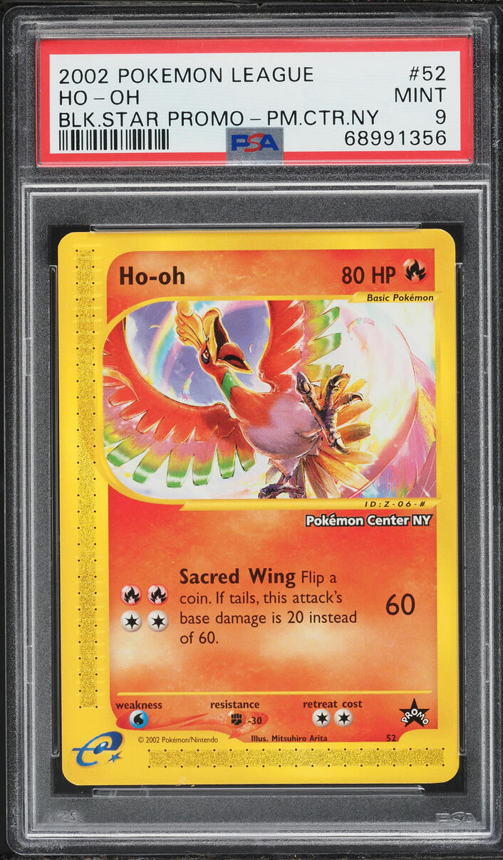 2002 Pokemon Black Star Promo Center New York Ho-Oh #52 PSA 9 MINT