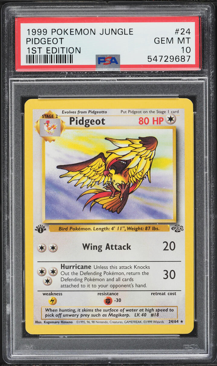 1999 Pokemon Jungle 1st Edition Pidgeot #24 PSA 10 GEM MINT
