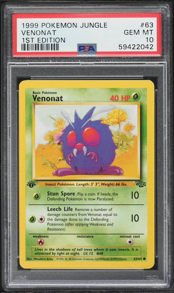 1999 Pokemon Jungle 1st Edition Venonat #63 PSA 10 GEM MINT