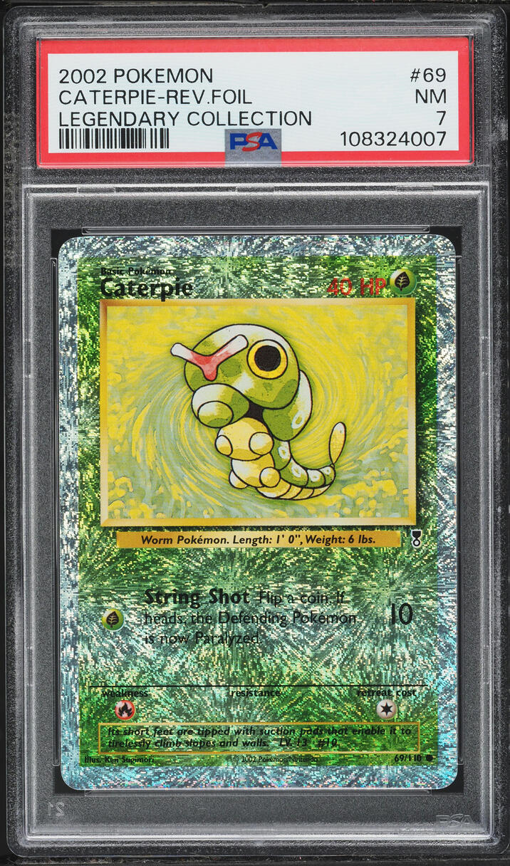 2002 Pokemon Legendary Collection Reverse Holo Caterpie #69 PSA 7 NRMT