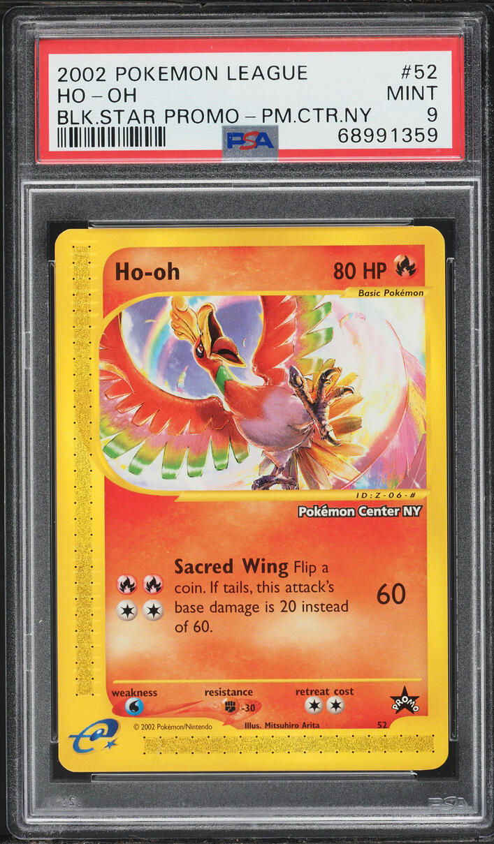 2002 Pokemon Black Star Promo Center New York Ho-Oh #52 PSA 9 MINT