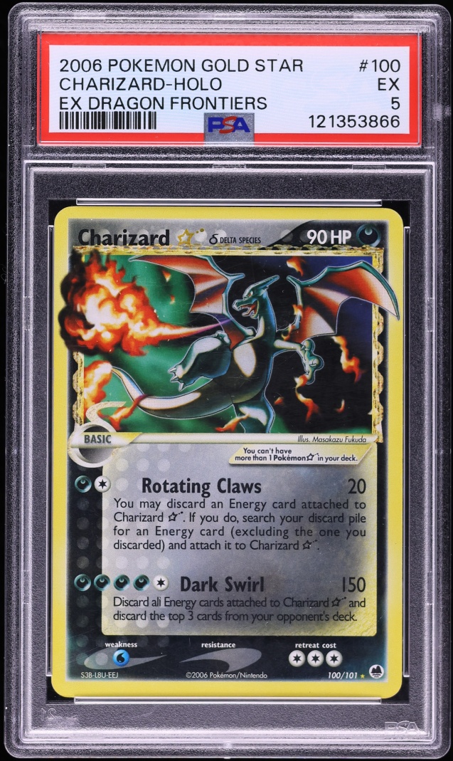 2003 Pokemon EX Dragon Frontiers Holo Charizard Gold Star #100 PSA 5 EX