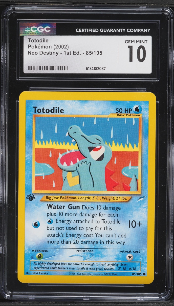 2002 Pokemon Neo Destiny 1st Edition Totodile #85 CGC 10 GEM MINT
