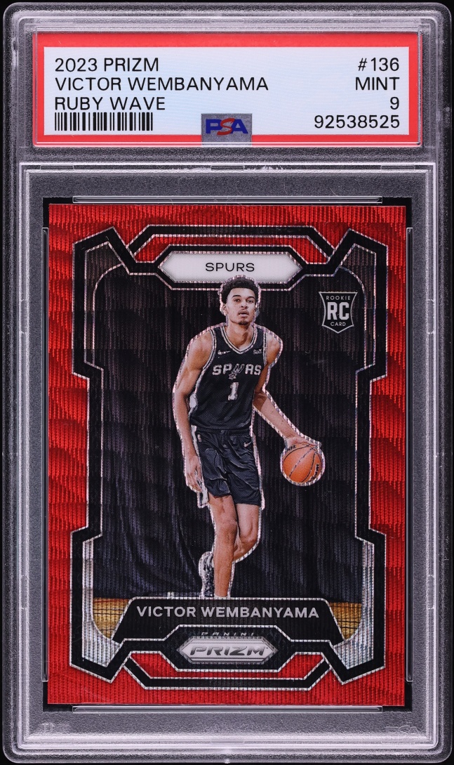 2023 Panini Prizm Ruby Wave Victor Wembanyama ROOKIE #136 PSA 9 MINT