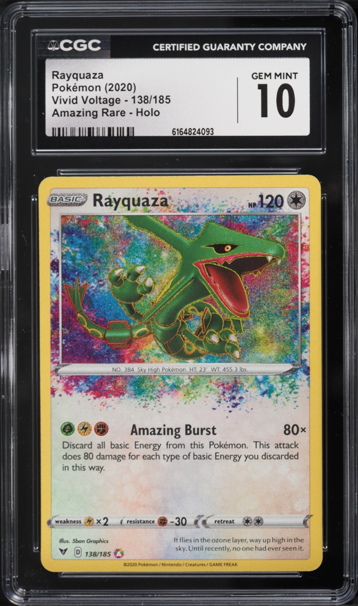 2020 Pokemon Sword & Shield Vivid Voltage Amazing Rare Rayquaza #138 CGC 10 GEM MINT