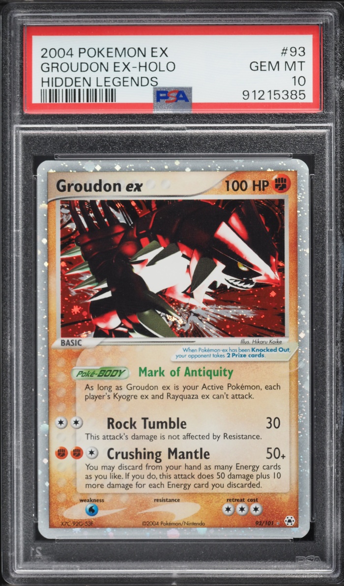 2004 Pokemon EX Hidden Legends Holo Groudon Ex #93 PSA 10 GEM MINT