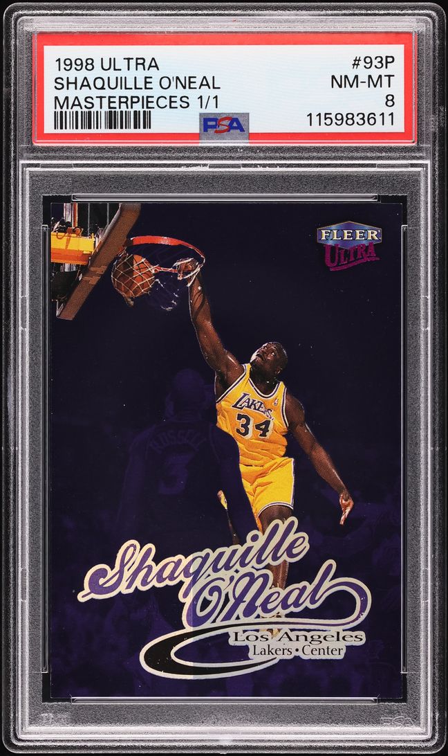 1998 Ultra Masterpieces Shaquille O'Neal 1/1 #93P PSA 8 NM-MT