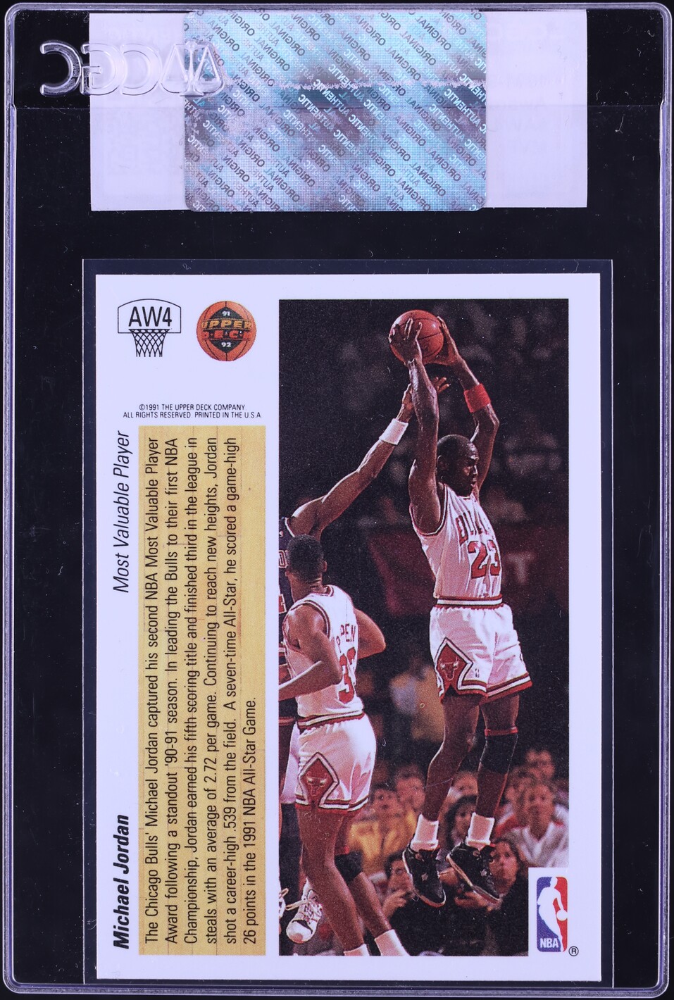 1991 Upper Deck Award Winner Holograms MVP Michael Jordan #AW4 CGC AUTH