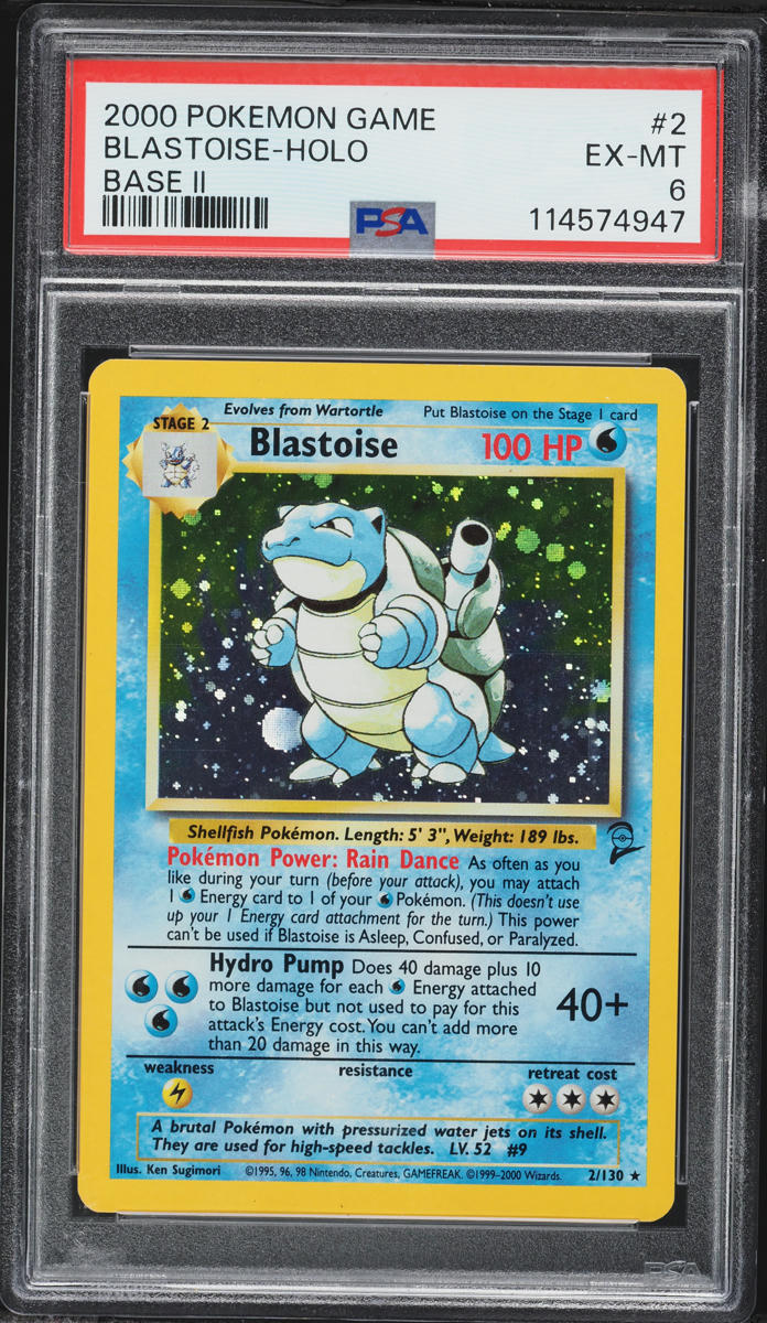 2000 Pokemon Base Set 2 Holo Blastoise #2 PSA 6 EXMT