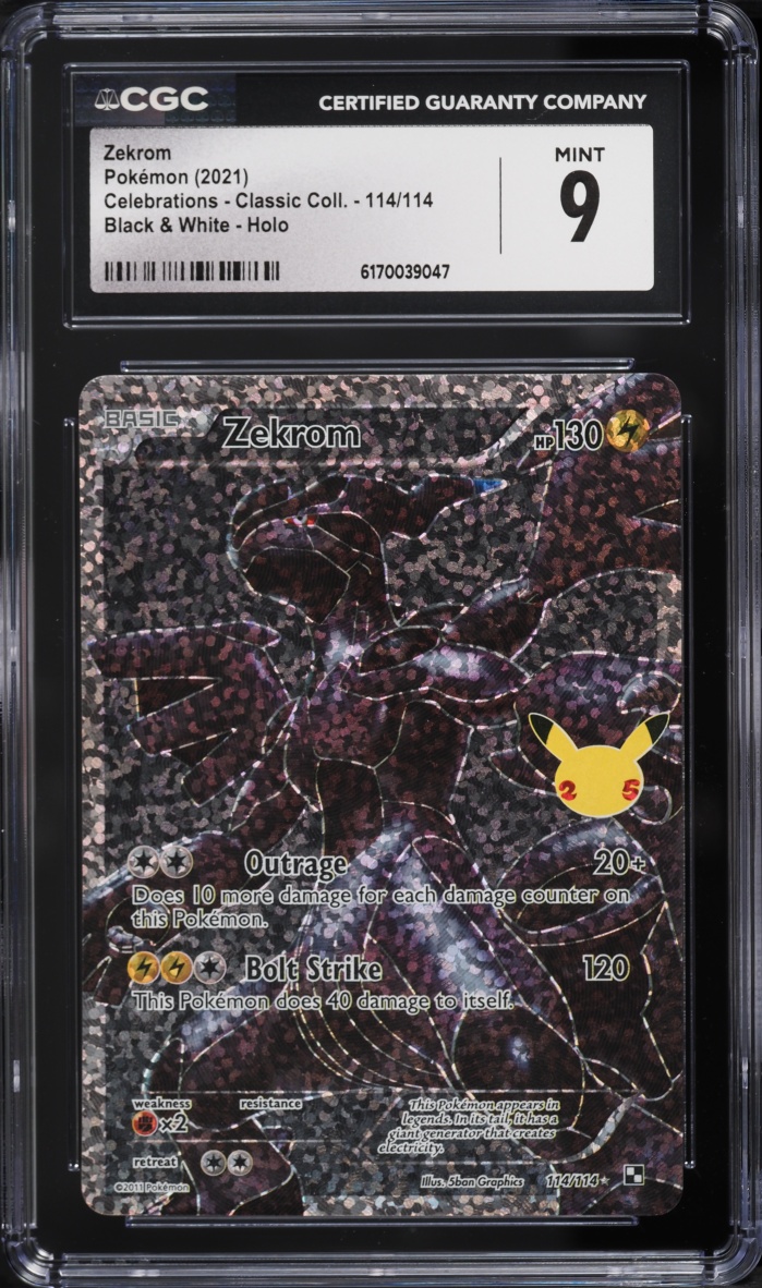 2021 Pokemon Sword & Shield Celebrations Classic Collection Zekrom #114 CGC 9 MINT
