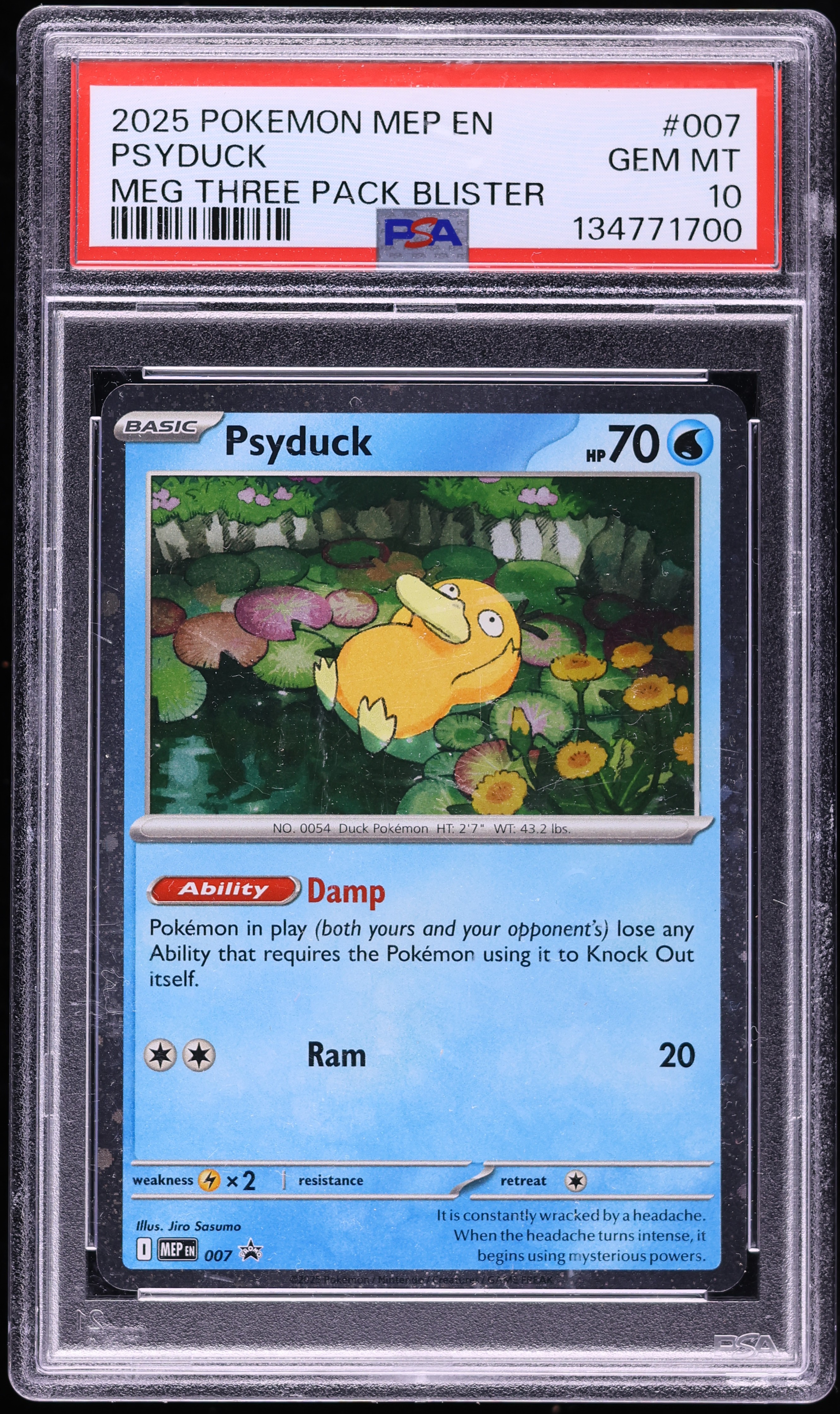 2025 Pokemon Mega Evolution Black Star Promo Psyduck #7 PSA 10 GEM MINT