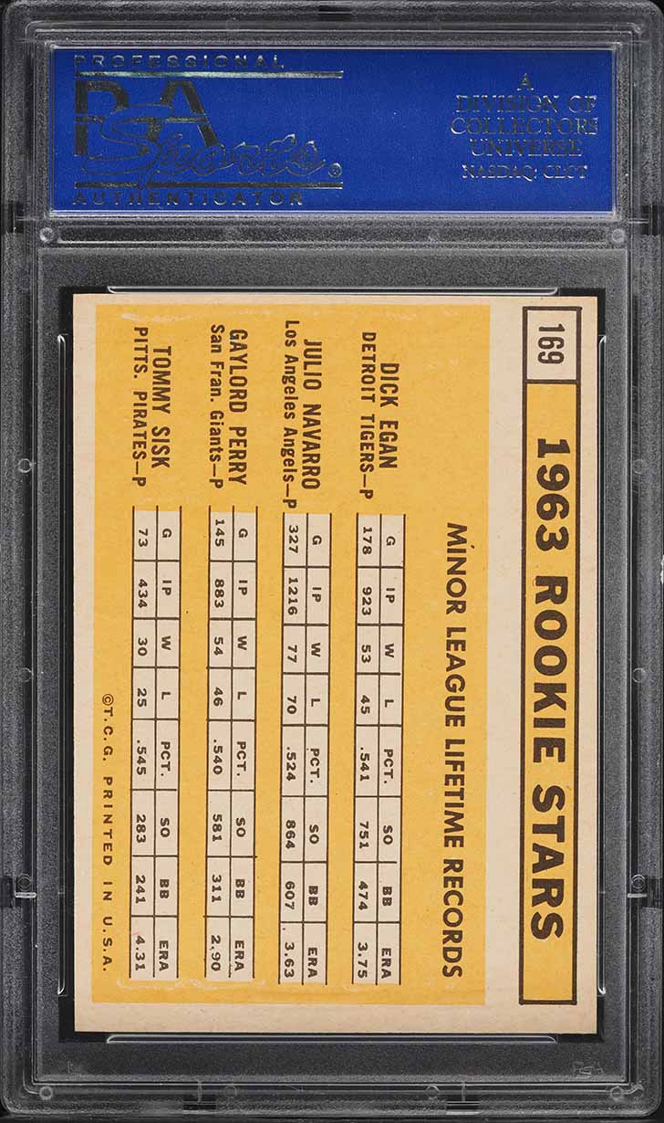 1963 Topps Gaylord Perry ROOKIE #169 PSA 9 MINT
