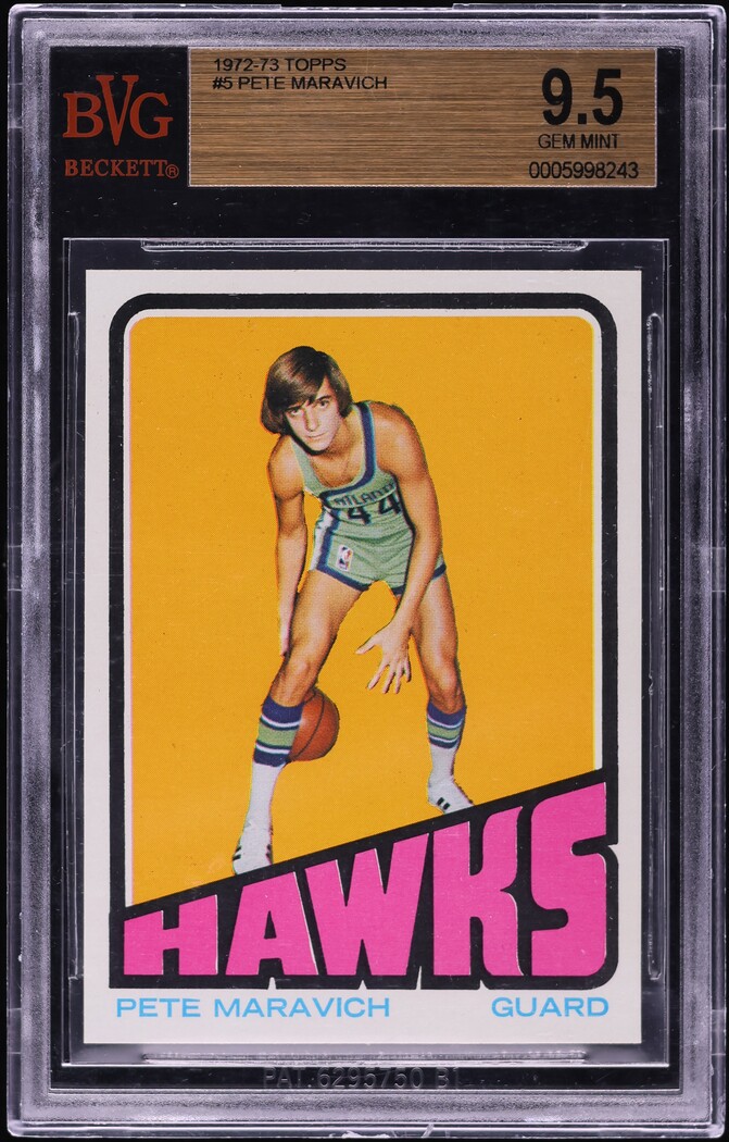 1972 Topps Basketball Pete Maravich #5 BVG 9.5 GEM MINT