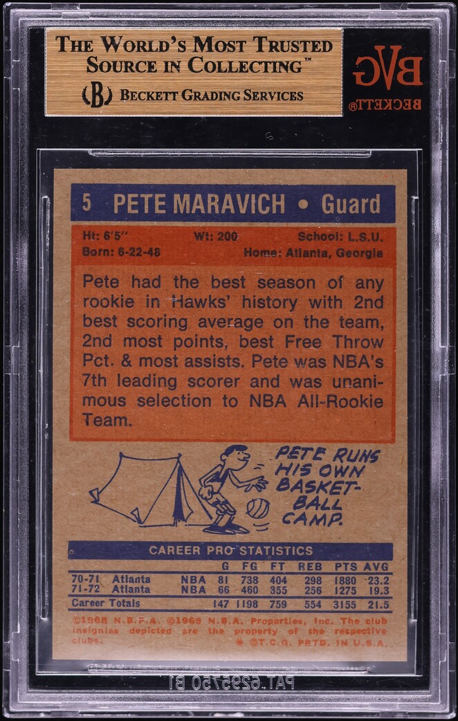 1972 Topps Basketball Pete Maravich #5 BVG 9.5 GEM MINT