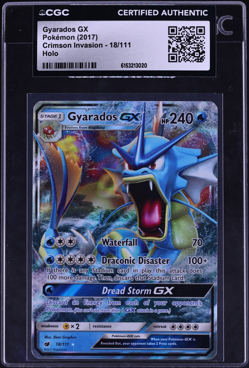 2017 Pokemon Sun & Moon Crimson Invasion Gyarados GX #18 CGC AUTH