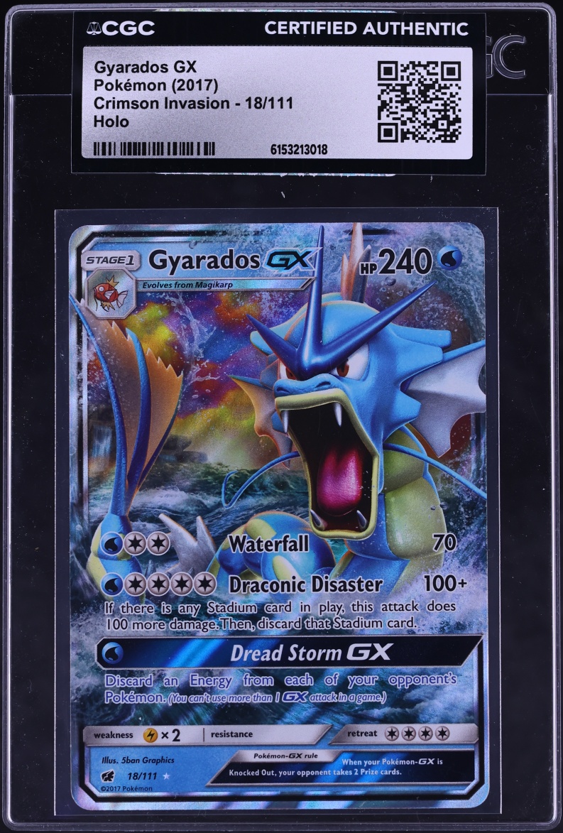 2017 Pokemon Sun & Moon Crimson Invasion Holo Gyarados GX #18 CGC AUTH
