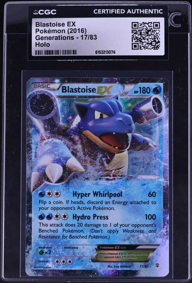 2016 Pokemon XY Generations Holo Blastoise EX #17 CGC AUTH