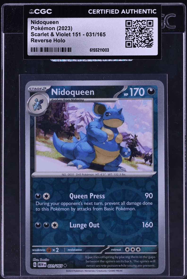 2023 Pokemon Scarlet & Violet 151 Reverse Holo Nidoqueen #031 CGC AUTH