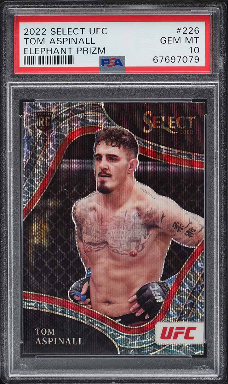2022 Select UFC Octagonside Elephant Prizm Tom Aspinall ROOKIE #226 PSA 10 GEM