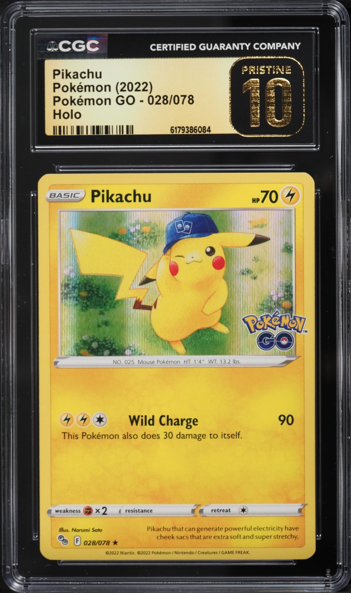 2022 Pokemon Sword & Shield GO Holo Pikachu #28 CGC 10 PRISTINE