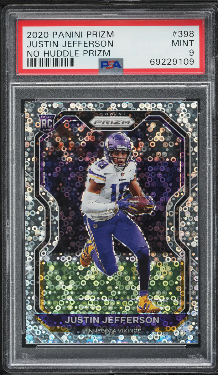 2020 Panini Prizm No Huddle Justin Jefferson ROOKIE #398 PSA 9 MINT