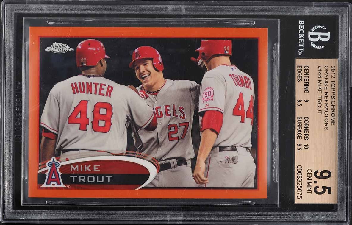 2012 Topps Chrome Orange Refractor Mike Trout #144 BGS 9.5 GEM MINT