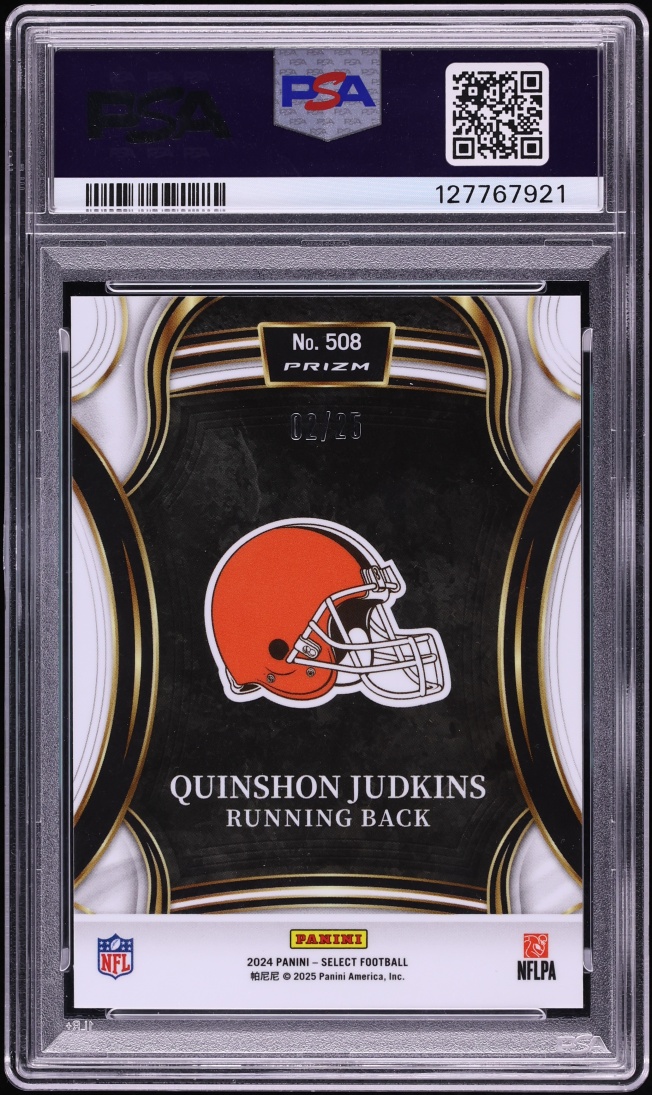 2024 Select XRC Tie-Dye Prizm Quinshon Judkins ROOKIE /25 #508 PSA 9 MINT