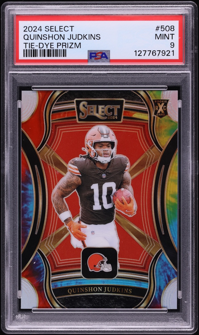 2024 Select XRC Tie-Dye Prizm Quinshon Judkins ROOKIE /25 #508 PSA 9 MINT