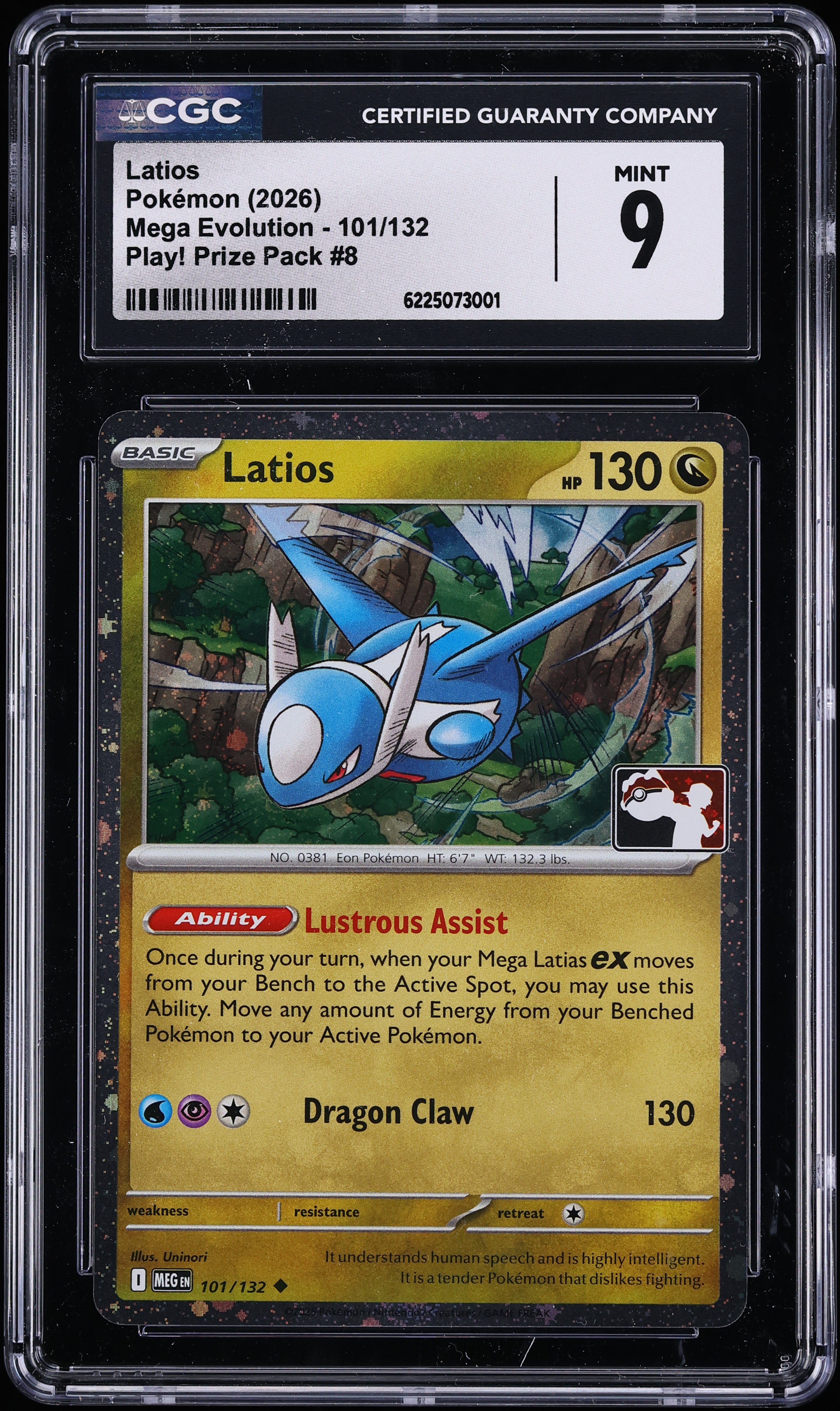 2026 Pokemon Mega Evolution Play! Prize Pack #8 Latios #101 CGC 9 MINT