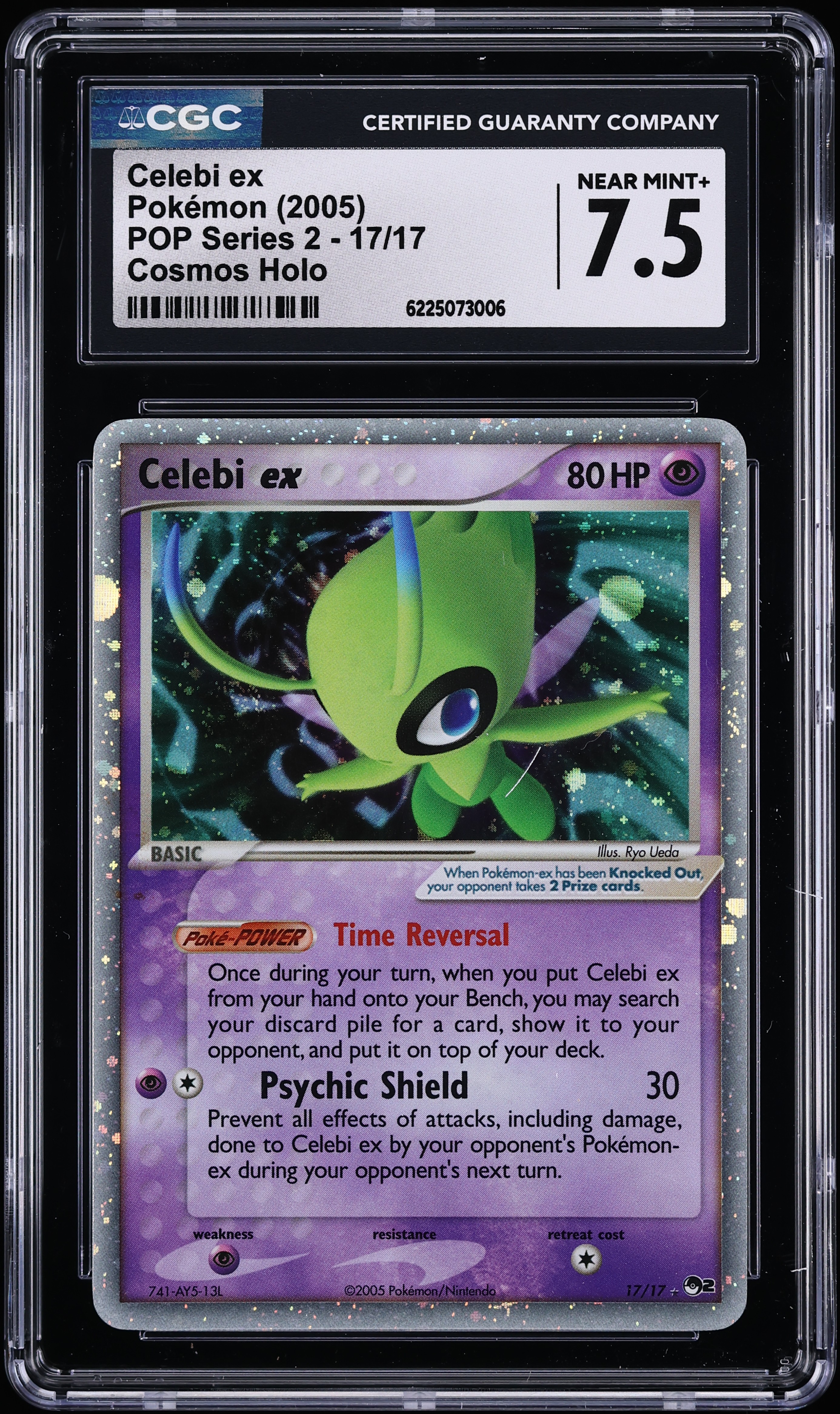 2005 Pokemon POP Series 2 Cosmos Holo Celebi Ex #17 CGC 7.5 NRMT+