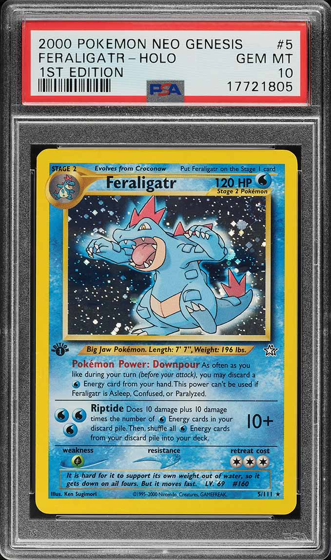 2000 Pokemon Neo Genesis 1st Edition Holo Feraligatr #5 PSA 10 GEM MINT