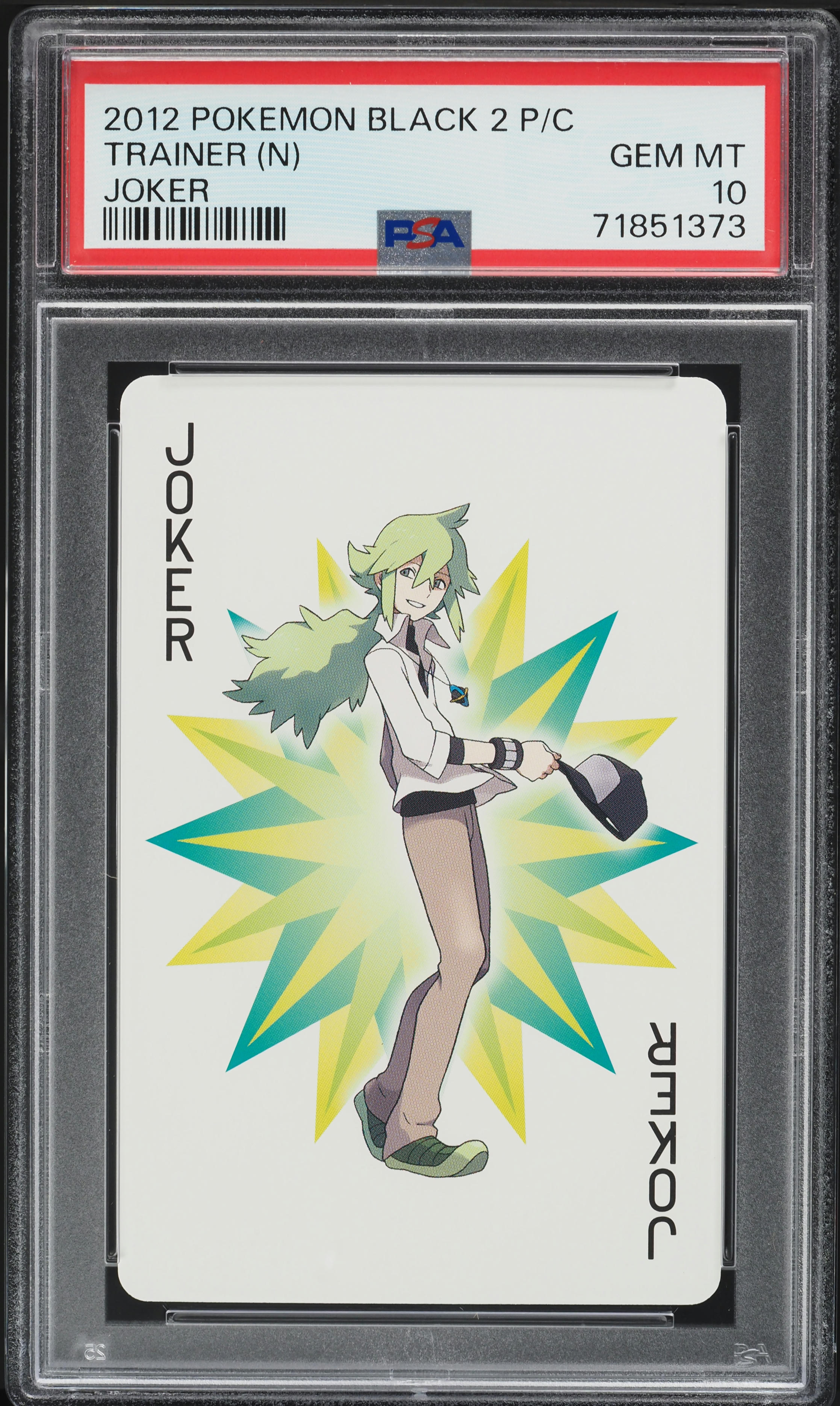 2012 Pokemon Black 2 Playing Cards Joker Trainer (N) PSA 10 GEM