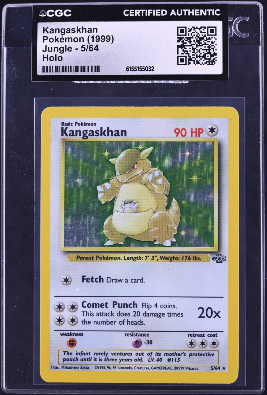 1999 Pokemon Jungle Holo Kangaskhan #5 CGC AUTH