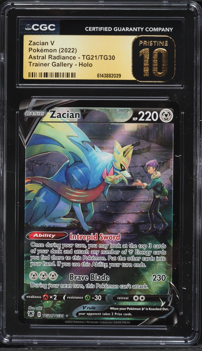 2022 Pokemon Sword & Shield Astral Radiance CHR Zacian V #TG21 CGC 10 PRISTINE