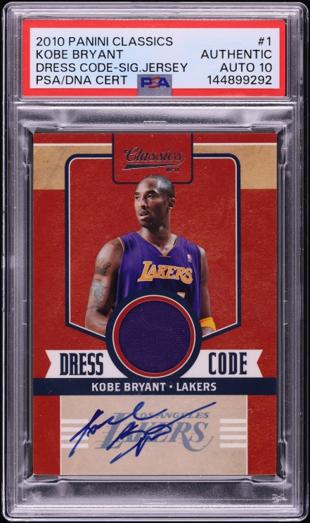 2010 Panini Classics Dress Code Kobe Bryant PATCH AUTO DNA 10