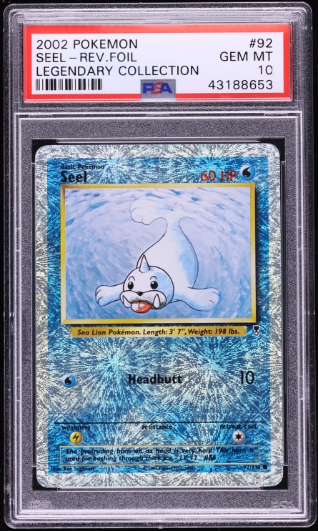 2002 Pokemon Legendary Collection Reverse Holo Seel #92 PSA 10 GEM MINT