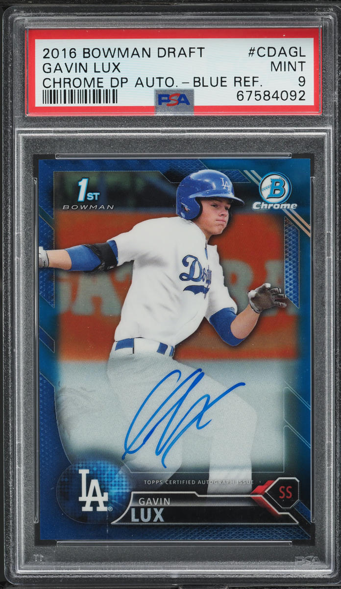 2016 Bowman Chrome Blue Refractor Gavin Lux PROSPECT AUTO /150 #CDA-GL PSA 9