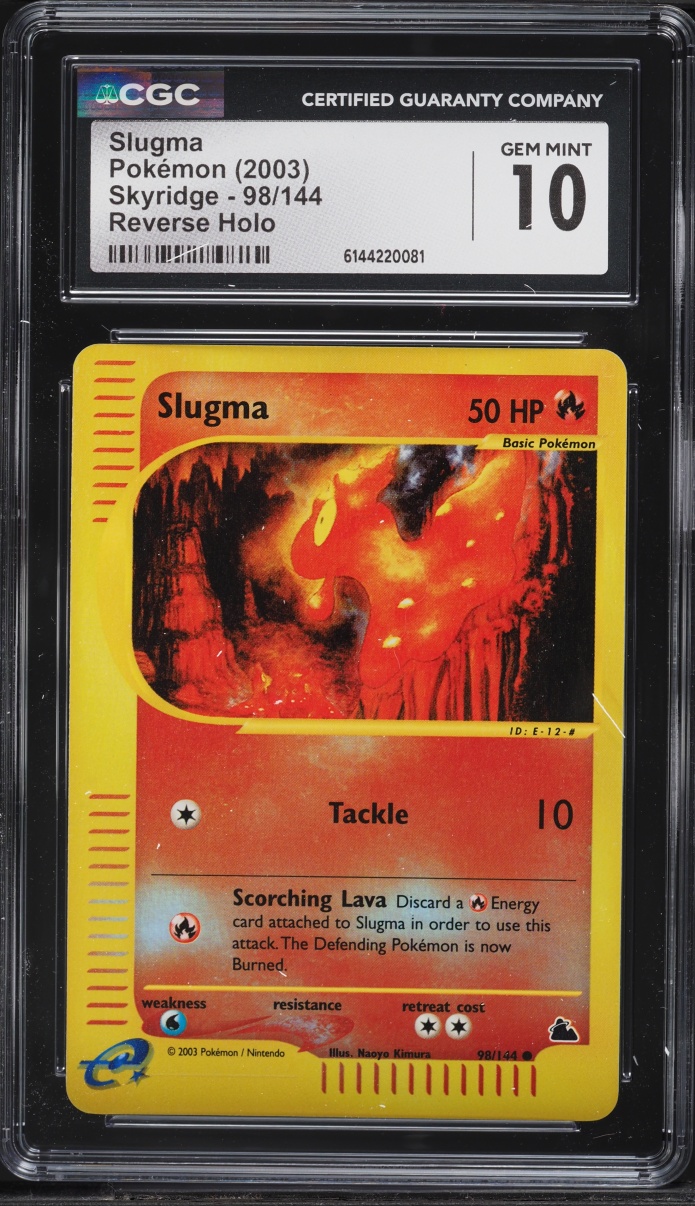 2003 Pokemon Skyridge Reverse Holo Slugma #98 CGC 10 GEM MINT