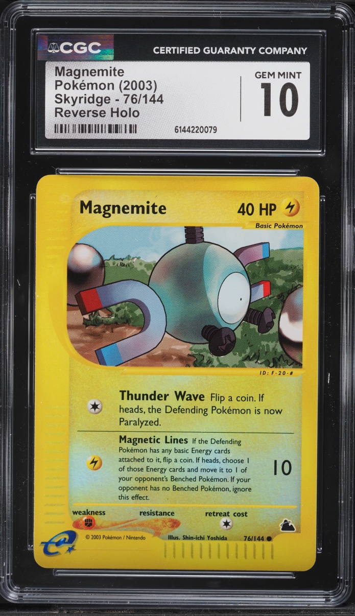2003 Pokemon Skyridge Reverse Holo Magnemite #76 CGC 10 GEM MINT