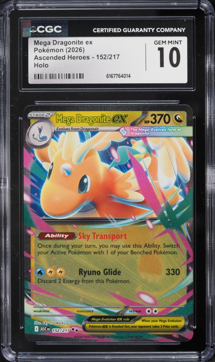 2026 Pokemon Mega Evolution Ascended Heroes Holo Mega Dragonite ex #152 CGC 10 GEM MINT